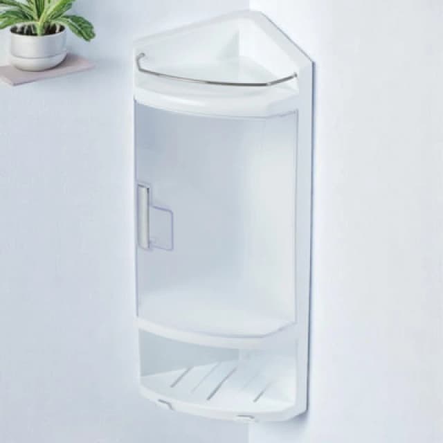 Showerdrape Breeze Bathroom Corner Storage Cabinet White