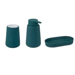 3 Piece Bathroom Accessory Set - Teal
