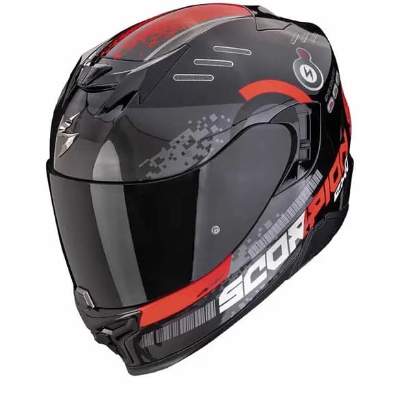 Scorpion Exo-520 Evo Air Titan Metal Black Red Full Face Helmet 2XL