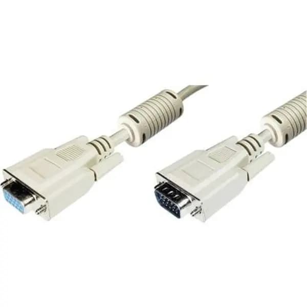 Digitus Digitus VGA Cable extension VGA 15-pin plug, VGA 15-pin socket 5m Grey AK-310203-050-E screwable, incl. ferrite core VGA cable AK-310203-0