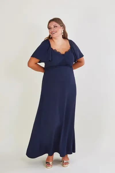 Monsoon 'Charlotte' Crepe Maxi Dress Blue