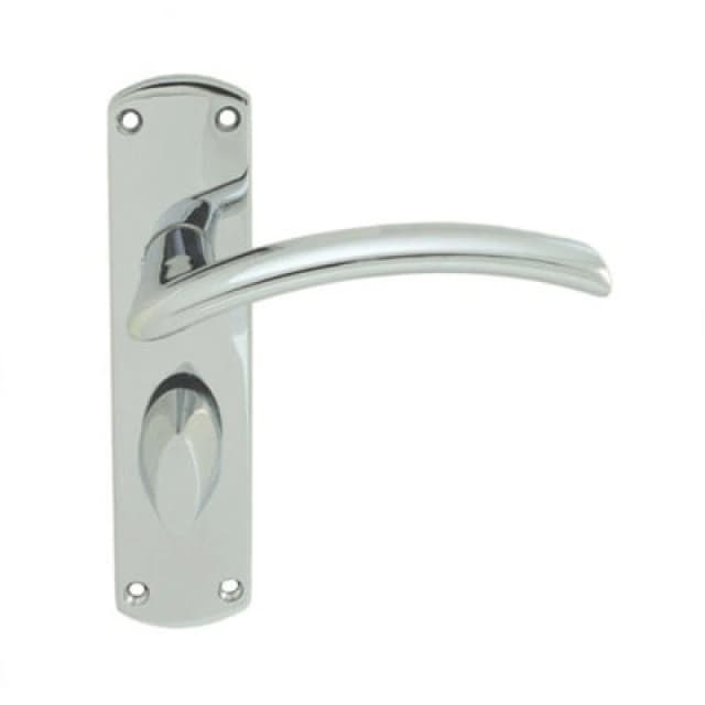 Loops Arched Lever on Bathroom Backplate Door Handle 170 x 42mm Polished Chrome Multi