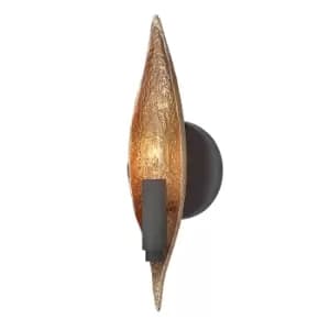 Hinkley Willow Wall Lamp Carbon Black with Deluxe Gold