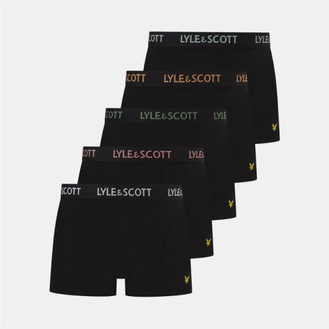 Lyle and Scott Miller 5 Pack Boxer Shorts Black male 2XL