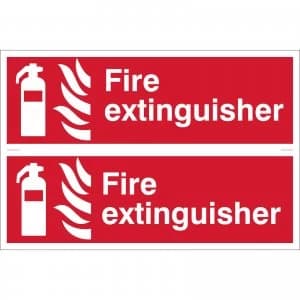 Draper Fire Extinguisher Sign Pack of 2 300mm 100mm Standard