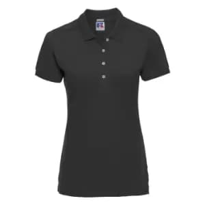 Russell Womens/Ladies Stretch Short Sleeve Polo Shirt (XS) (Black)