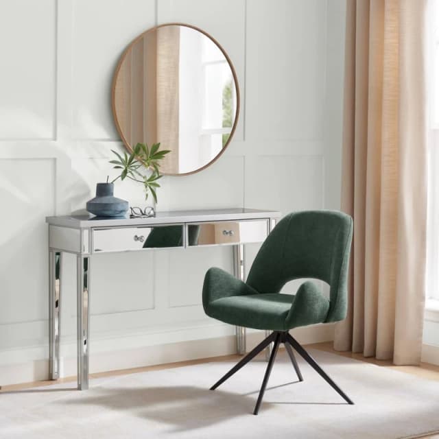 FurnitureboxUK FurnitureboxUK Layla Green Fabric Swivel Office Chair Green One Size Unisex 5056784312735