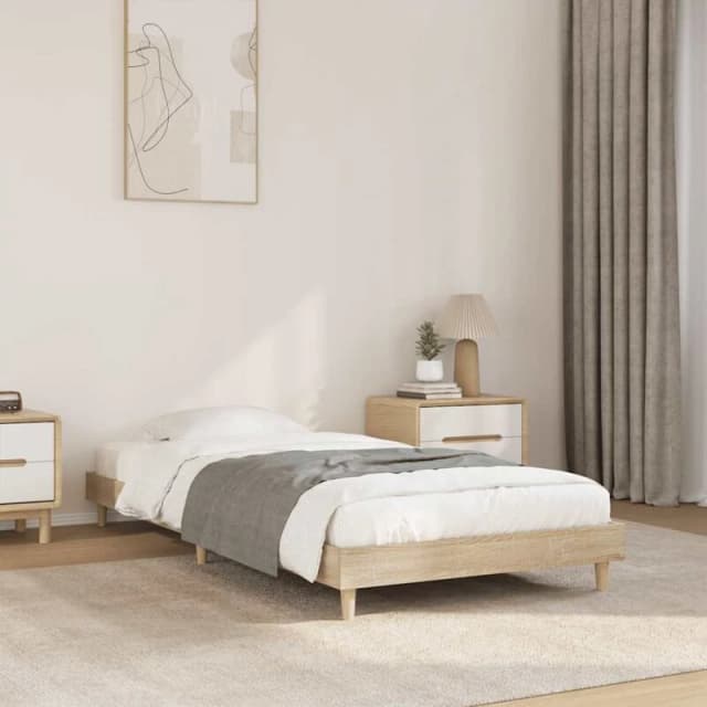 VIDAXL Bed Frame without Mattress Sonoma Oak 75x190cm Small Single Engineered Wood Vidaxl 8720845795894