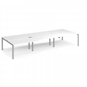 Adapt II Sliding top Triple Back to Back Desk s 4200mm x 1600mm - silve