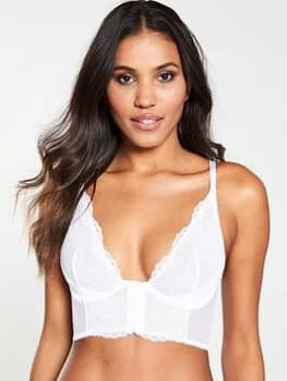 Gossard Superboost Lace Deep V Bralet - White, Size 38C, Women