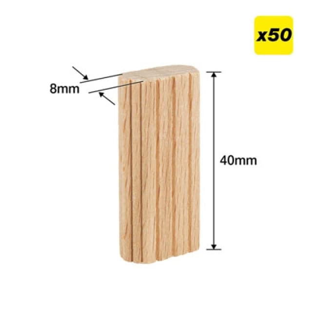 Trend Ten/8X40/50 Beechwood Mortice Tenons 8X40mm Festool Domino System X50