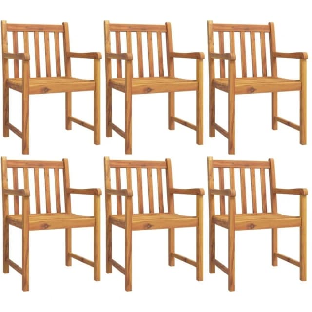 vidaXL Garden Chairs 6 pcs 56x55.5x90cm Solid Wood Acacia, Brown 3206273
