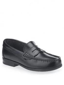 Start-rite Girls Penny 2 Loafer School Shoes - Black Leather, Size 13 Younger