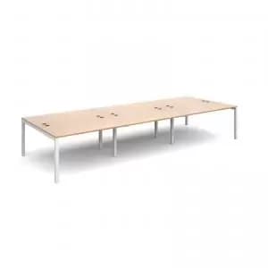 Connex triple back to back desks 4200mm x 1600mm - white frame and