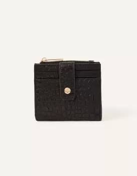 Accessorize Faux Croc Zip Cardholder Black