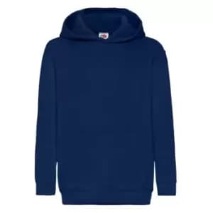 Fruit Of The Loom Childrens Unisex Hooded Sweatshirt / Hoodie (5-6) (Navy)
