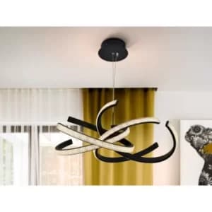 Schuller Ring II Modern Designer LED Pendant Light Ring Design Matt Black, 2150lm, 3000K