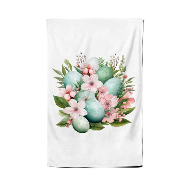 Warren Reed - Designer Cute Easter Egg Arrangement Tea Towel Multicolor Unisex