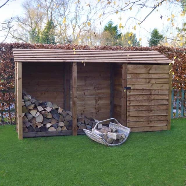 Rutland County Garden Furniture Ltd Empingham 6ft Tool Store - L75 x W340 x H180cm - Rustic Brown Brown Unisex