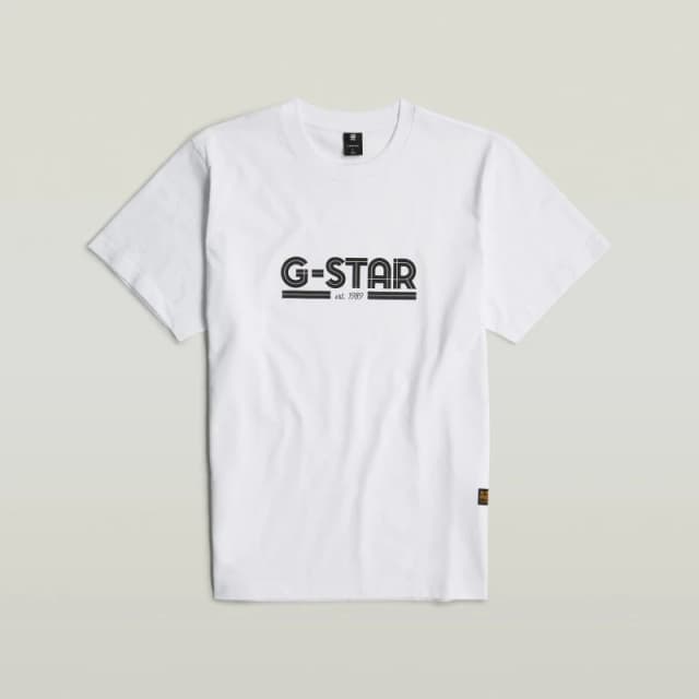 G Star Line Script Loose T Shirt White male Small