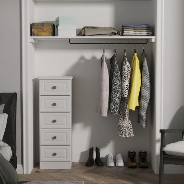 Studio Pembroke 5 Drawer Bedside Cabinet Bedside Tables Medium Grey 40049702130