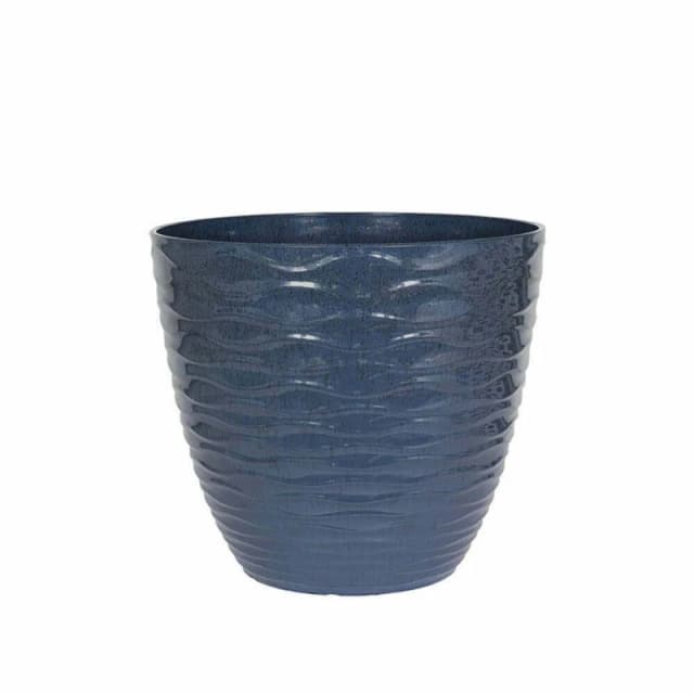 Plant Avenue Lightweight Recycled Plastic Garden Pot Planter Large Windermere Plant Pot - Plastic - L38 X W38 X H33cm - Blue
