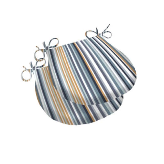 Luxury Living Set Of 2 Outdoor Water-Repellent Garden Seat Pads Multi