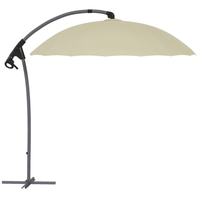 Outsunny Outsunny - 2.7m Cantilever Parasol Hanging Patio Umbrella with Fibreglass Ribs Beige 84D-268V00BG