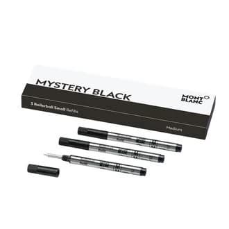 Mont Blanc - 3 Rollerball Small Refills Medium Mystery Black - Rollerball Refill - Black