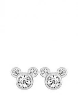 Disney Mickey Mouse Sterling Silver Crystal Stud Earrings