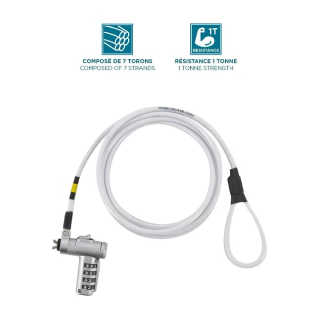 Mobilis Mobilis 001379 cable lock White 1.8 m 001379