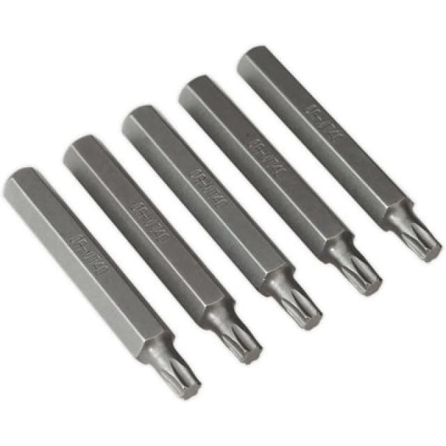 Loops 5 PACK - T40 x 75mm TRX Star Long Bit Set - Hex Shaft - Chrome Vanadium Steel Metallics