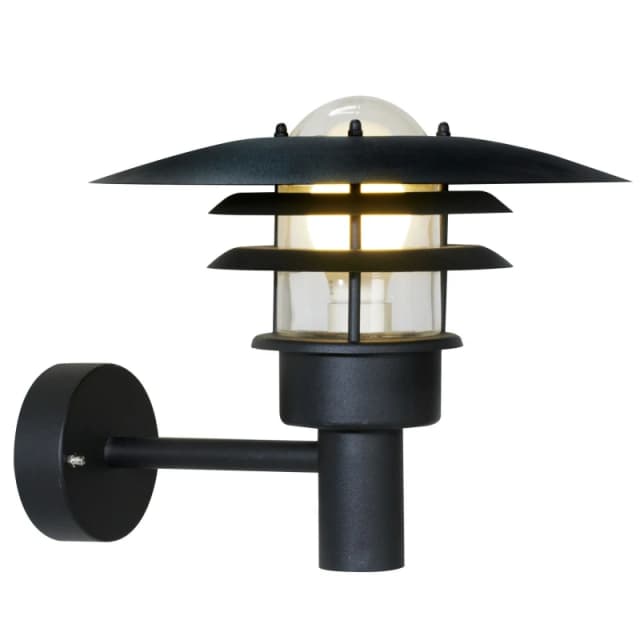 Nordlux Lonstrup 32 Outdoor Patio Terrace Garden Wall Light In Black (Height) 28.5Cm