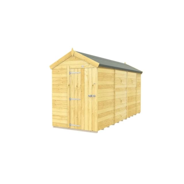 Buttercup Farm 5 x 14 Feet Apex Shed - Single Door W/O Window - L417 x W147 x H217cm in Brown Brown Unisex