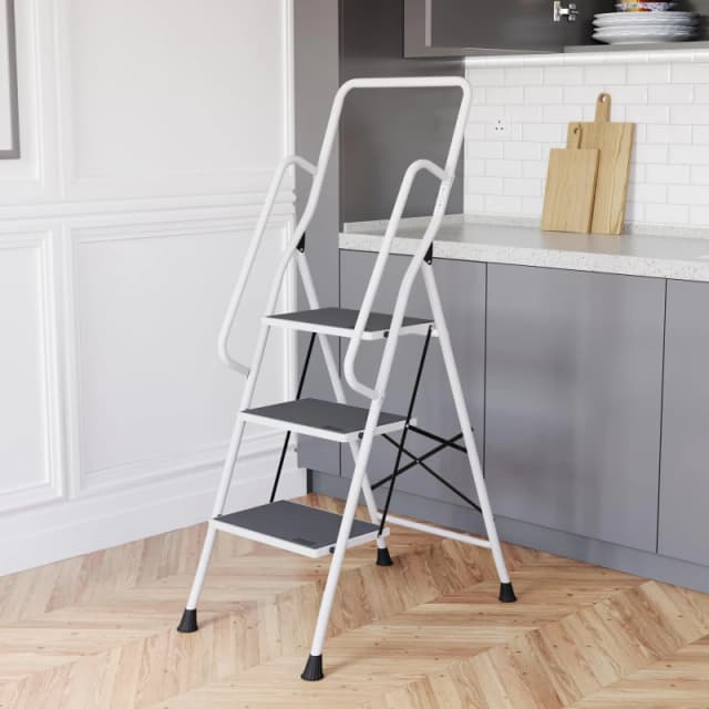 Lassic Home Vida 3 Step Ladder With Handrail White unisex 3 Step