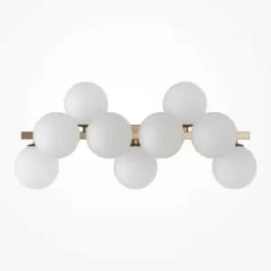 Maytoni Lighting - Maytoni Maytoni Dallas Modern 9 Light Wall Lamp Gold, Matte White Shade, G9