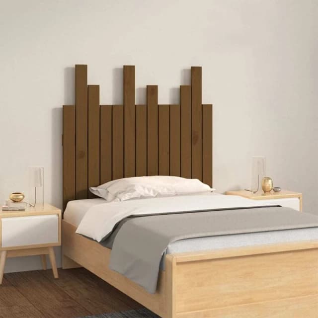 Vidaxl Wall Headboard Honey Brown 82.5X3X80 Cm Solid Wood Pine, Brown 824806