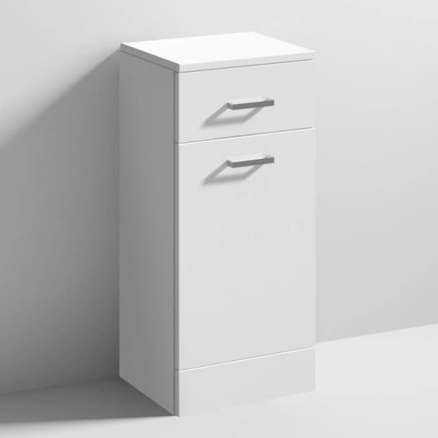 NUIE Mayford Laundry Basket 350mm Wide x 300mm Deep - Gloss White - Nuie PRC153