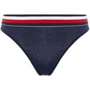 Tommy Bodywear Signature Stripe Thong - Navy