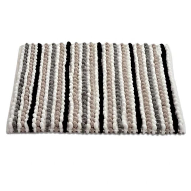 Allure Bath Fashions Striped Chunky Bobble Bath Mat Grey