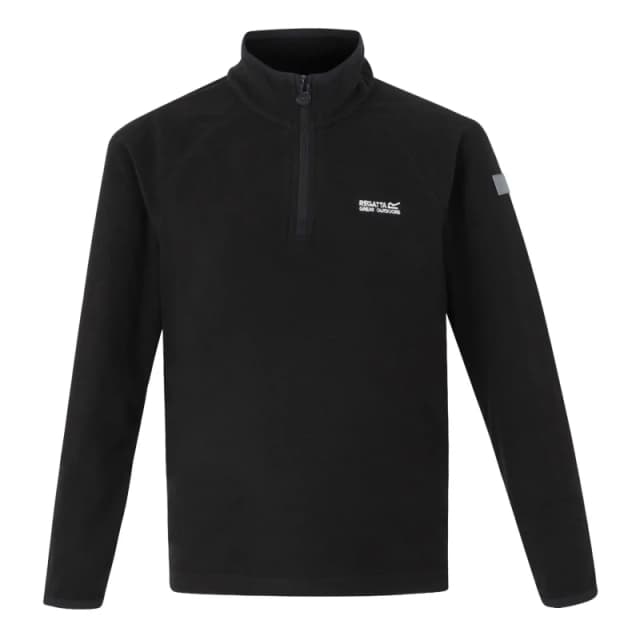 Kids half zip pull-over Regatta Loco Noir Unisex 3/4 ans