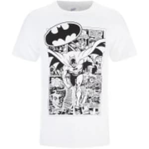 DC Comics Mens Batman Comic Strip T-Shirt - White