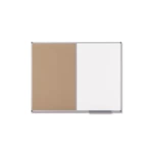 Classic Combination Board Drywipe and Cork with Aluminium Frame, W900XH600MM, White/Cork