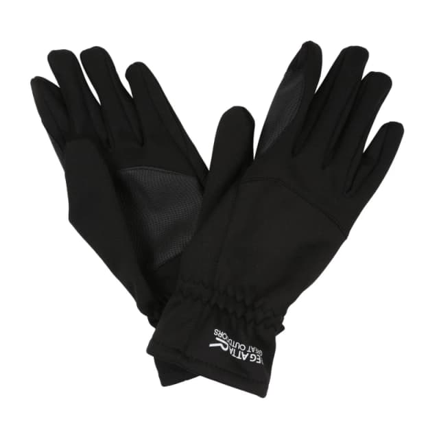 Regatta Regatta Softshell Microfleece Lined Gloves in Jet Black Size: Medium Jet Black M Unisex 5059404928675