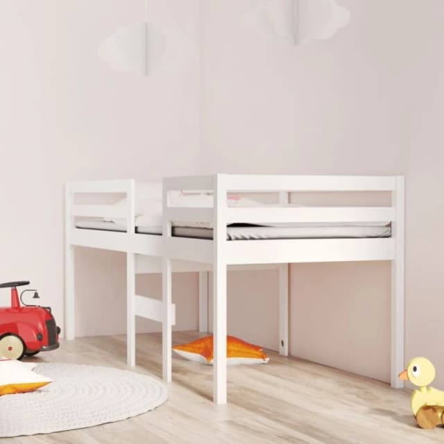 VIDAXL High Sleeper Bed without Mattress White 80x200cm Solid Wood Pine Vidaxl 8720287214908