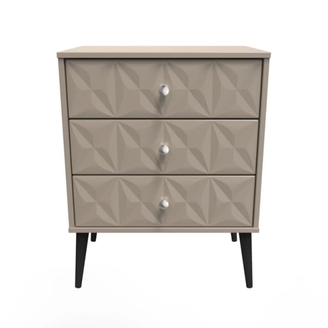 Toledo 3 Drawer Midi Sideboard In Mushroom (Ready Assembled)
