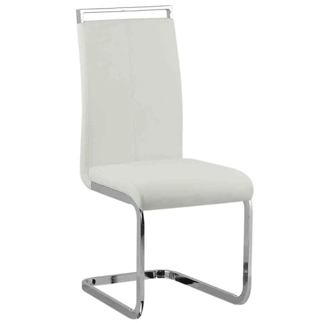 Beliani Set Of 2 Dining Chairs Greedin Faux Leather White