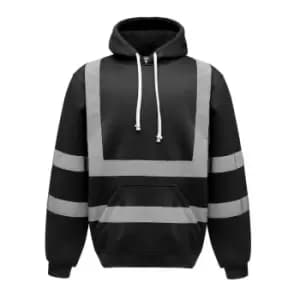 Yoko Mens Hi Vis Reflective Hoodie (3XL) (Black)