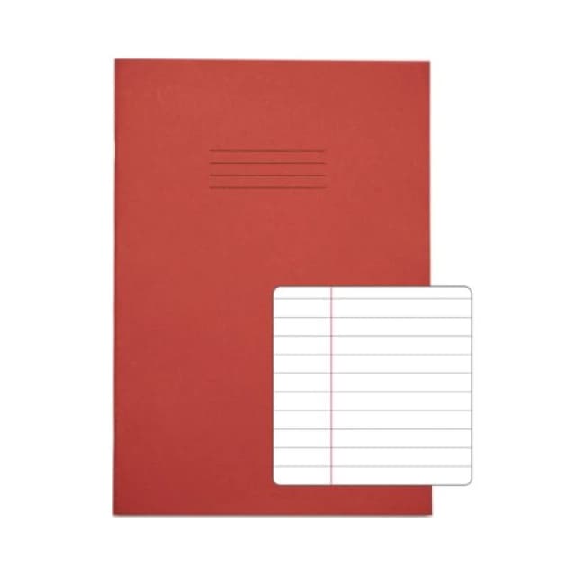 Rhino A4 Exercise Book 80 Page 8mm Ruled Red Contract (50 Pack) VEXV668-495-0