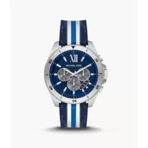 Michael Kors Mens Brecken Chronograph Blue And White Pvc Watch - Blue / White